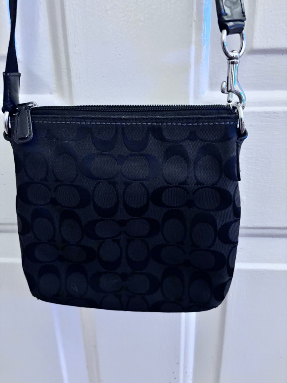 Coach Black Crossbody with Signature Jacquard and Silver Hardware - Picture 5 of 8
